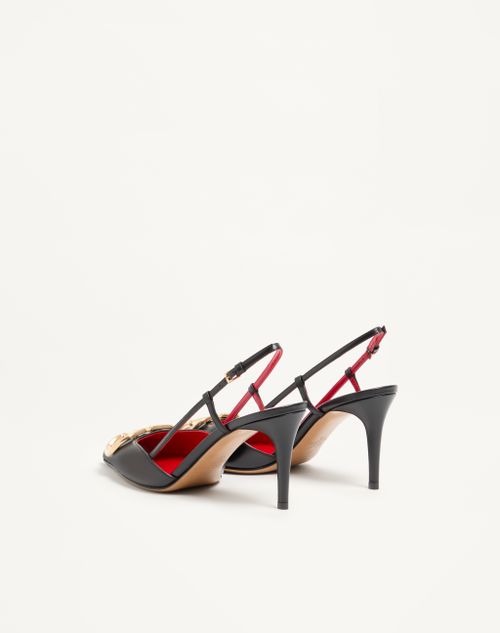 Valentino Garavani - Slingback-pumps Vlogo Signature Aus Kalbsleder Mit 80 Mm-absatz - Schwarz - Frau - Pumps Und Slingbacks