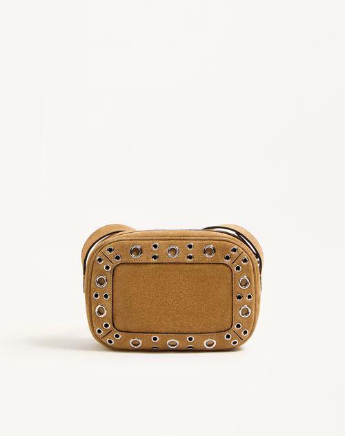 Valentino Garavani - Sac Porté Épaule Valentino Garavani Nellcôte En Daim - Havana Beige - Femme - Sacs Porté Épaule