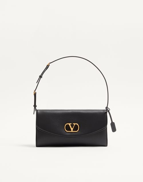 Valentino Garavani - Valentino Garavani Devain Small Nappa Shoulder Bag - Black - Woman - Shoulder Bags