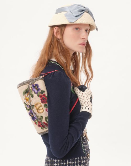 Valentino - Embroidered Cardigan - Navy - Woman - Knitwear