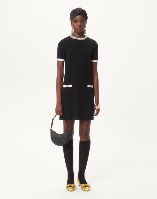 Valentino Garavani - Vlogo Signature Mini Hobo Bag In Grainy Calfskin - Black - Woman - Shoulder Bags