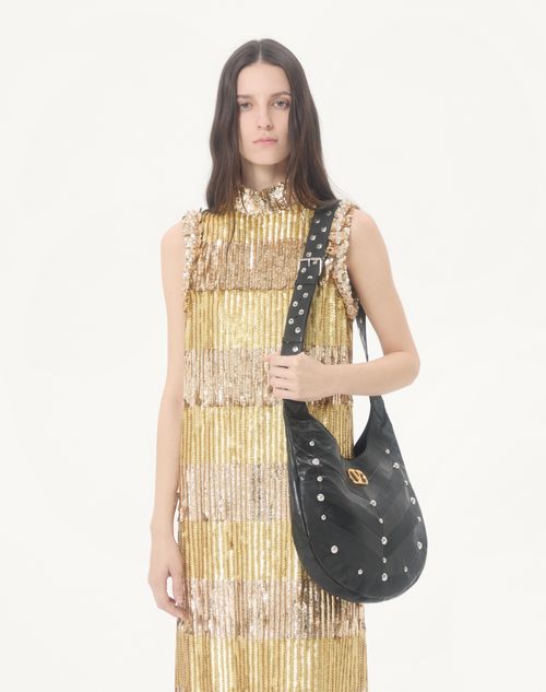 Valentino - Embroidered Tulle Illusione Midi Dress - Bronze/silver - Woman - Dresses