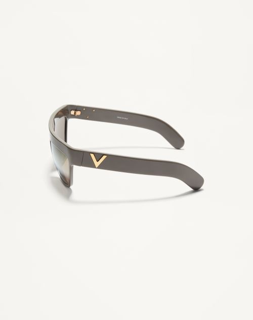 Valentino - Occhiale Geometrico In Acetato - Marrone/bronze - Unisex - Occhiali