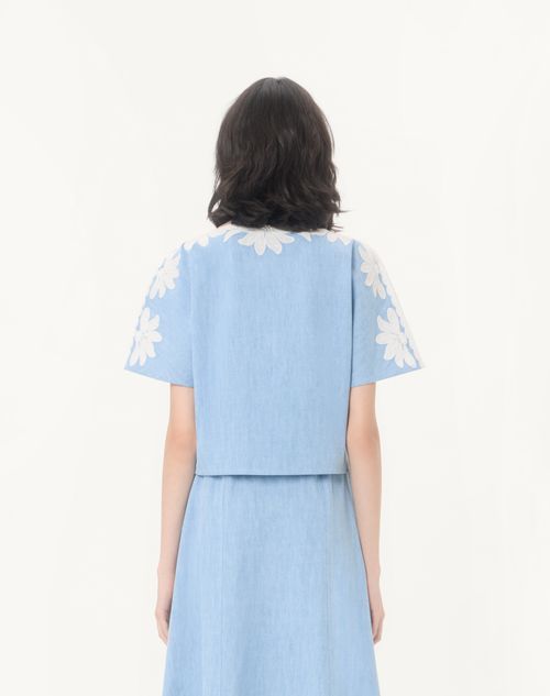 Valentino - Light Blue Embroidered Denim Shirt - Denim - Woman - Denim