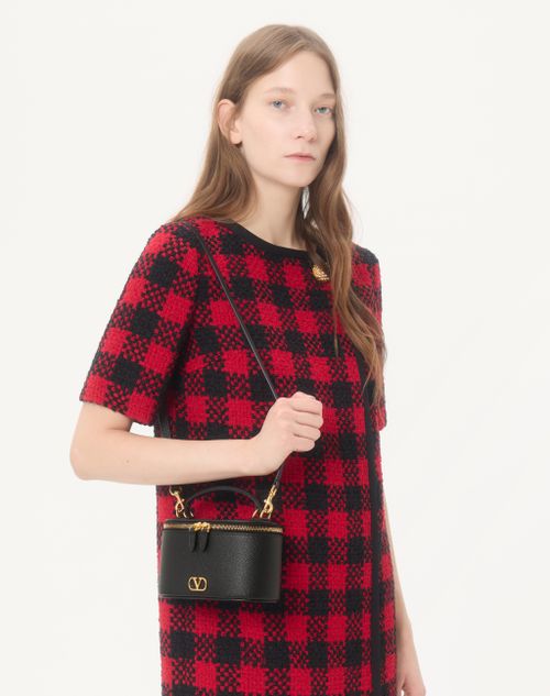 Valentino Garavani - Vlogo Signature Mini Vanity Bag In Grainy Calfskin - Black - Woman - Wallets And Small Leather Goods