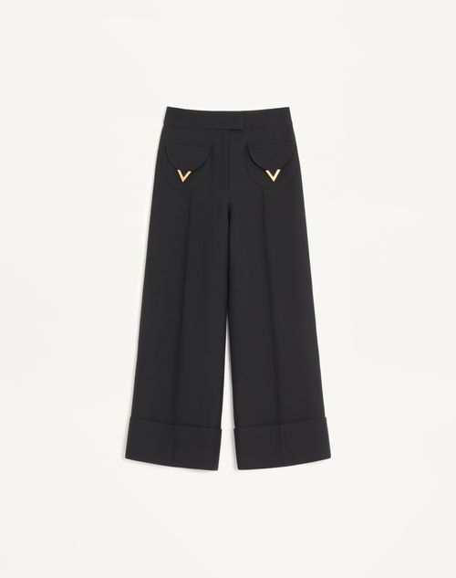 Valentino Crepe Couture Trousers Woman Black 44