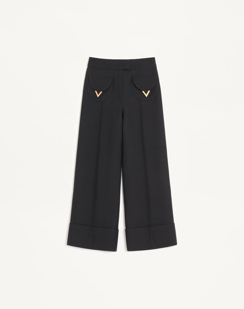 Valentino Women's Black Crepe Couture Trousers Woman 48