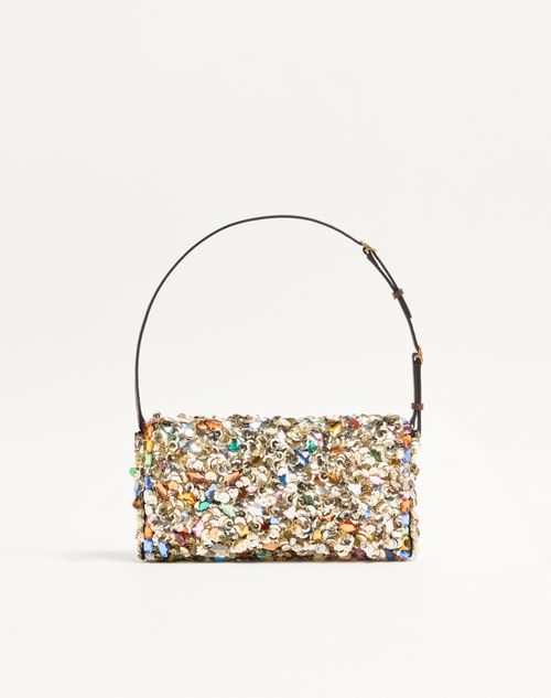 Valentino Garavani - Valentino Garavani Devain Embroidered Small Shoulder Bag - Multicolor - Woman - Shoulder Bags