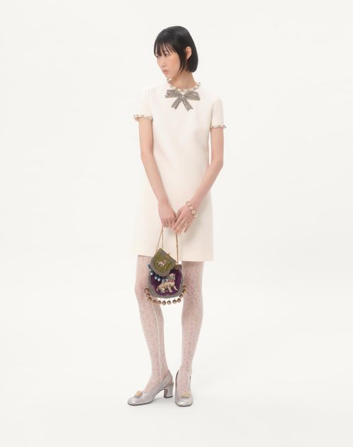 Valentino - Embroidered Crepe Couture Short Dress - Ivory - Woman - Dresses
