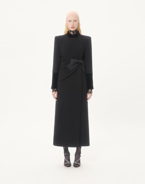 Valentino - Compact Drap Coat - Black - Woman - Coats And Outerwear