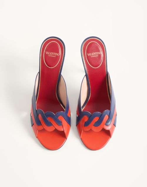 Valentino Garavani - Éoline Kidskin Slide Sandal 105mm - Indigo/orange - Woman - Sandals