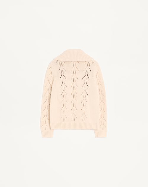 Valentino - Embroidered Knit Jacket - Birch/multicolour - Woman - Knitwear