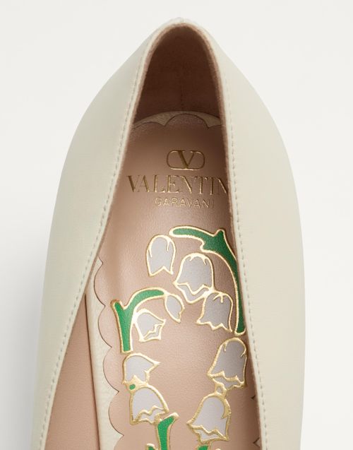 Valentino Garavani - Zapato Bowow De Cabritilla Con Tacón De 45 mm - Marfil - Mujer - Salones