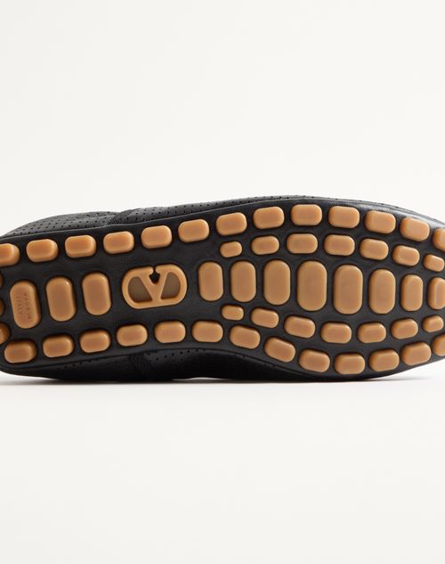 Valentino Garavani - Rythmika Ballerina In Perforated Nappa Leather - Black - Woman - Ballerinas