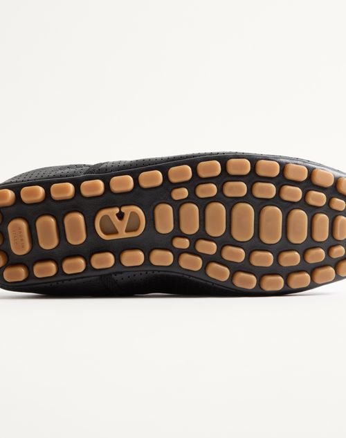 Valentino Garavani - Rythmika Ballerina In Perforated Nappa Leather - Black - Woman - Ballerinas