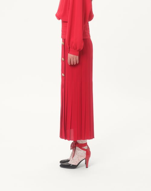 Valentino - Georgette Midi Skirt - Paris - Woman - Skirts