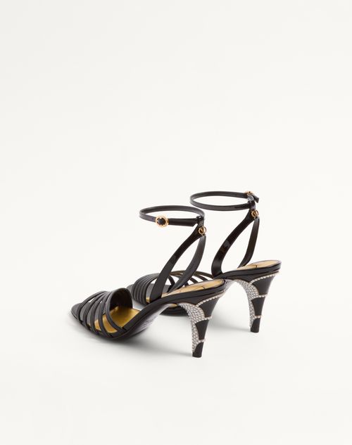 Valentino Garavani - Ladycrush Patent Leather Sandal With Crystals 85mm - Black/silver - Woman - Sandals