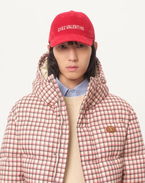 Valentino - Nylon Hooded Down Jacket With Vlogo Patch - Yellow/black/red - Man - Outerwear