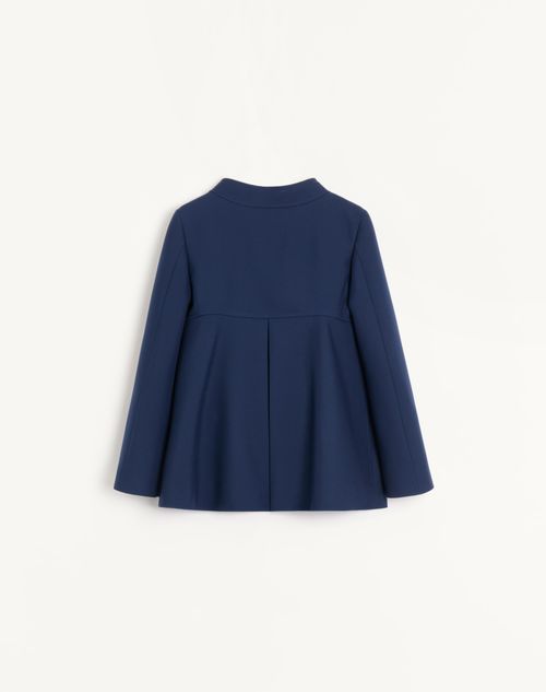 Valentino - Caban In Double Compact Driill - Blue - Woman - Jackets And Blazers