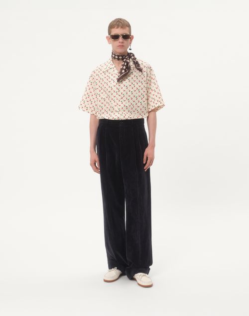 Valentino - Cotton Poplin Bowling Shirt With Cherryfic Print - Butter - Man - Shirts