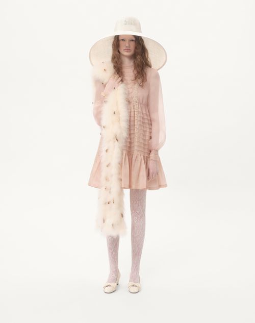 Valentino Garavani - Valentino Feathers Scarf With Turkey And Pheasant Feathers - White/brown - Woman - Soft Accessories