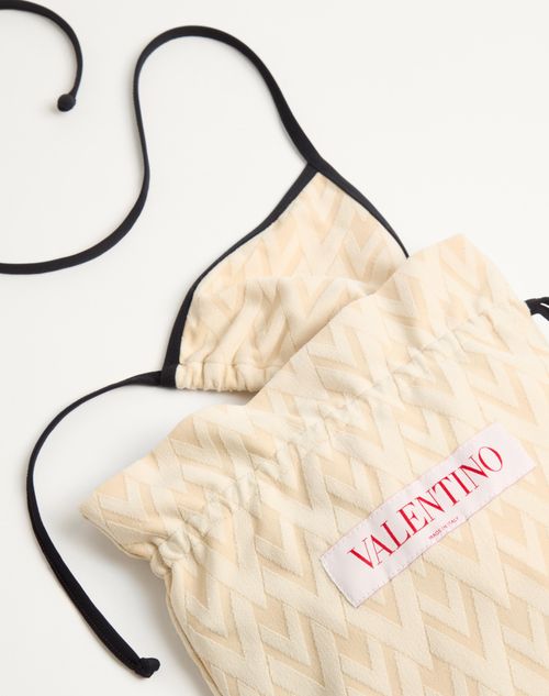 Valentino - Toute La V Lycra Jacquard Bikini - Birch/ivory - Woman - Beachwear