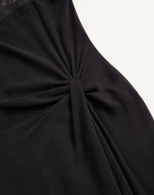 Valentino - Abito In Georgette - Nero - Donna - Abiti