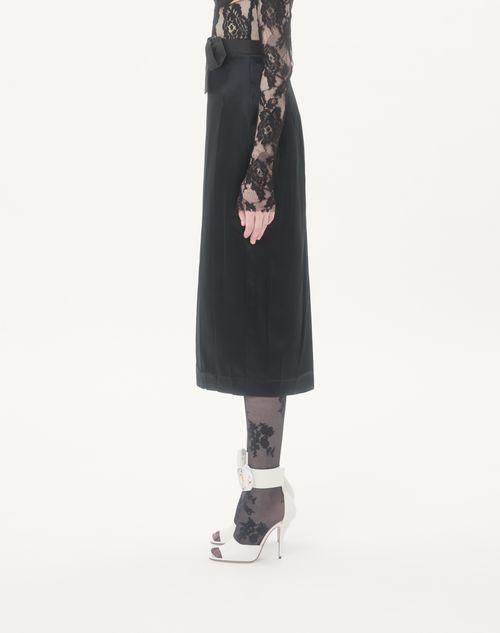 Valentino - Satin Skirt - Black - Woman - Skirts