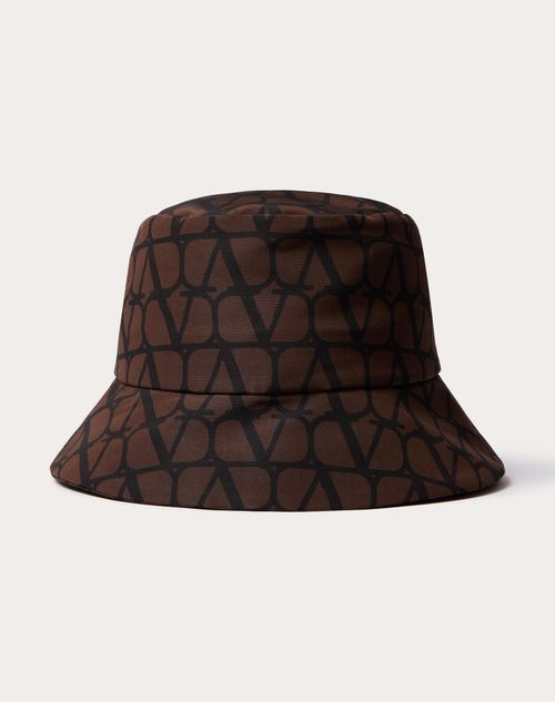 Valentino Garavani Toile Iconographe Bucket Hat In Ebony/black
