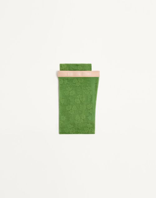Valentino Floral Lycra Tights Woman Laurel M In Green