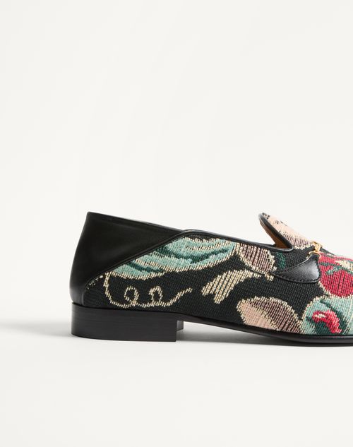 Valentino Garavani - Jiggie Loafer In Gobelin Fabric - Multicolor - Man - Loafers And Driver