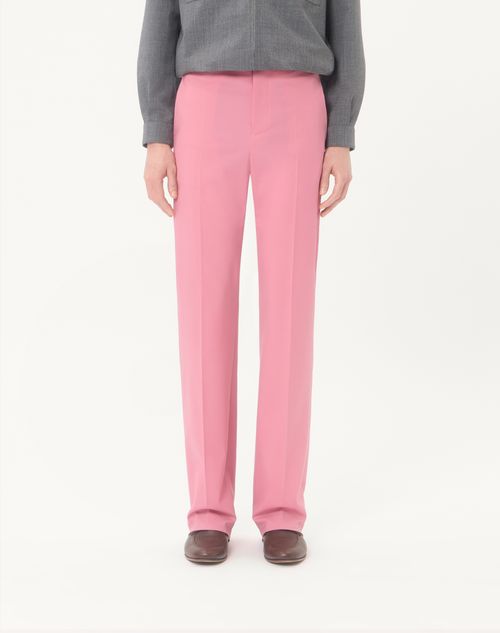 Valentino - Valentino Wollhose Mit Abnehmbaren Stegschlaufen - Rosa - Mann - Hosen & Shorts