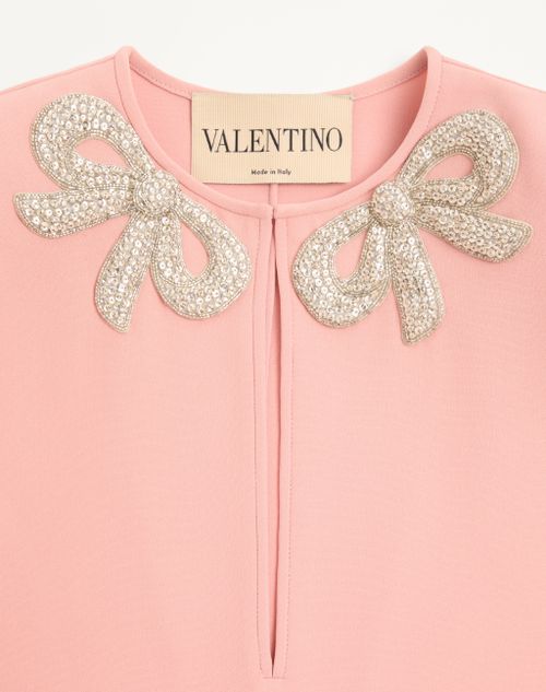 Valentino - Vestido Corto Bordado De Cady Couture - Rosa/plateado - Mujer - Vestidos
