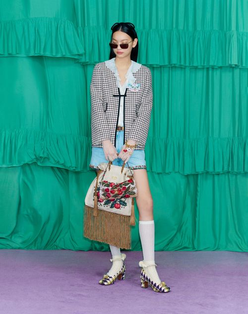Valentino Garavani - Valentino Garavani Devain Embroidered Small Shoulder Bag - Multicolor - Woman - Clutches