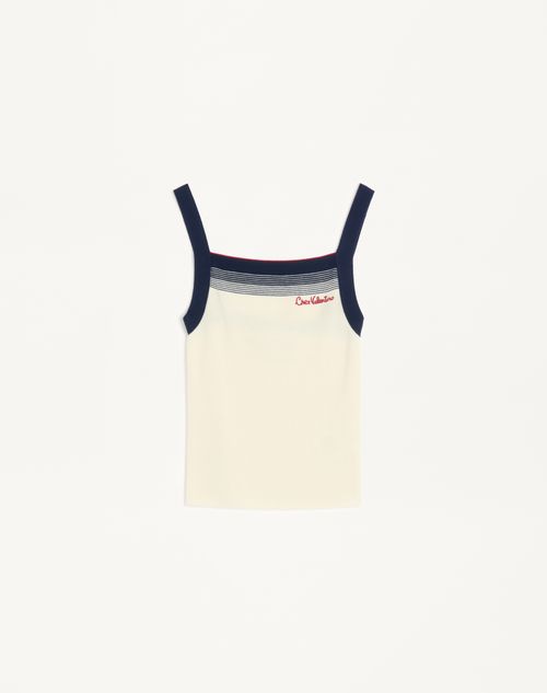Valentino Top In Lana Donna Betulla/navy L