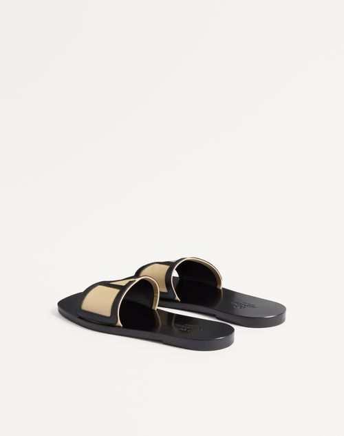Valentino Garavani - Viva Superstar Slide Sandal In Nappa Leather - Butter/black - Man - Sandals