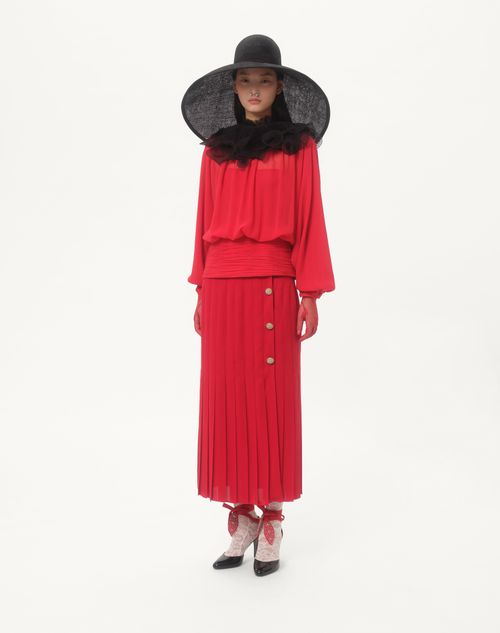 Valentino - Georgette Midi Skirt - Paris - Woman - Skirts