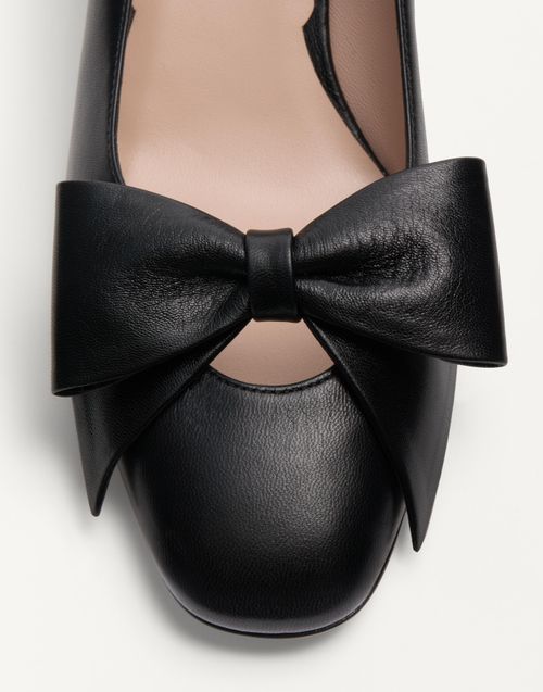 Valentino Garavani - Zapato Bowow De Cabritilla Con Tacón De 45 mm - Negro - Mujer - Salones