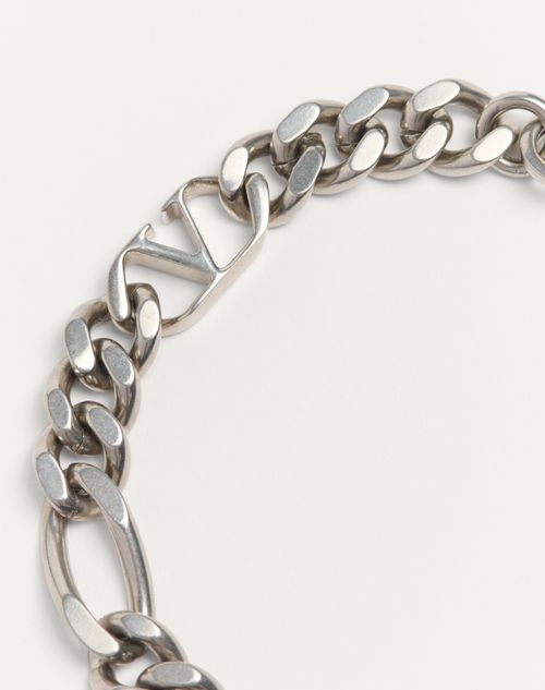 Valentino Garavani - Vlogo Signature Metal Bracelet - Palladium - Man - Jewelry
