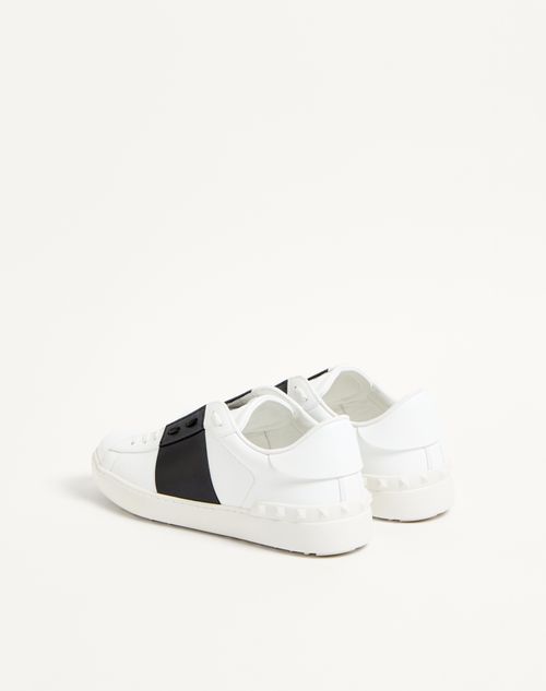 Valentino Garavani - Calfskin Open Sneaker - White/ Black - Man - Sneakers