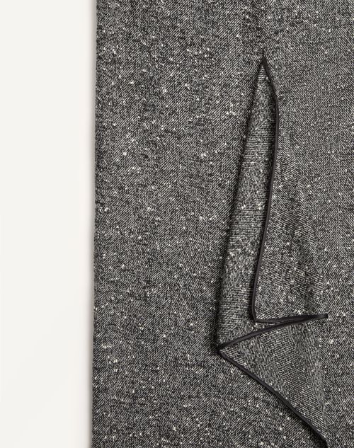 Valentino - Langer Chevron-bouclé-rock - Weiss/ Schwarz - Frau - Röcke