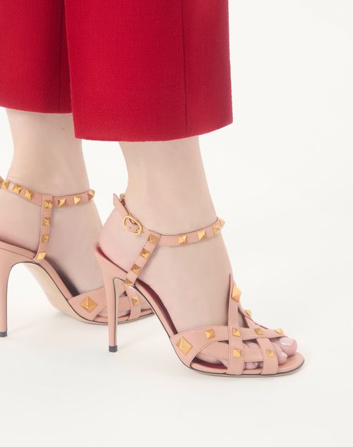Valentino Garavani - Studdy Kidskin Sandal 100mm - Pink - Woman - Sandals
