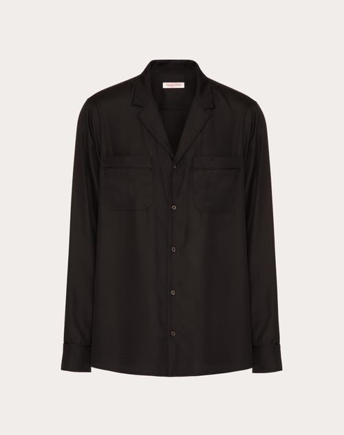 Valentino Silk Pyjama Shirt In Black