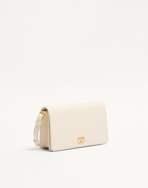 Valentino Garavani - Vlogo Signature Mini Shoulder Bag In Grainy Calfskin - Light Ivory - Woman - Wallets And Small Leather Goods
