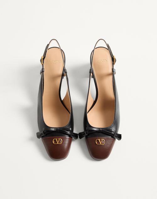 Valentino Garavani - Valet Du Roi Kidskin Slingback Pumps 60mm - Black/coffe - Woman - Pumps