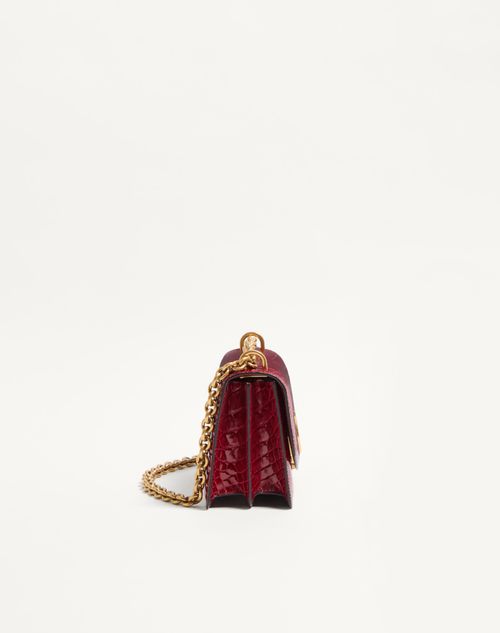 Valentino Garavani - Valentino Garavani Vain Small Shoulder Bag In Crocodile Leather - Red - Woman - Shoulder Bags