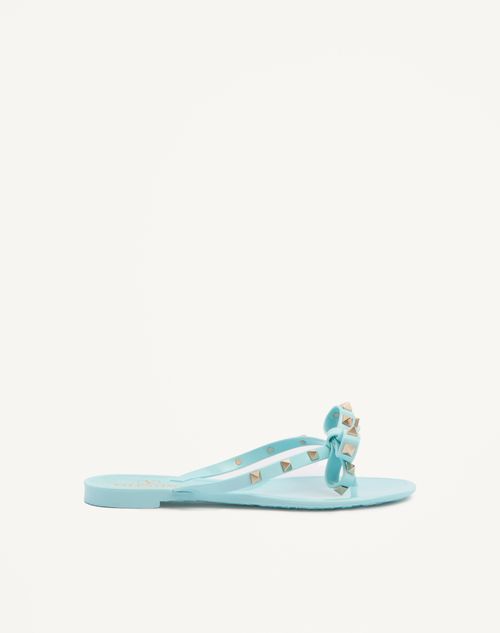 Valentino Garavani - Rockstud Rubber Slipper - Aquamarine - Woman - Slides And Thongs