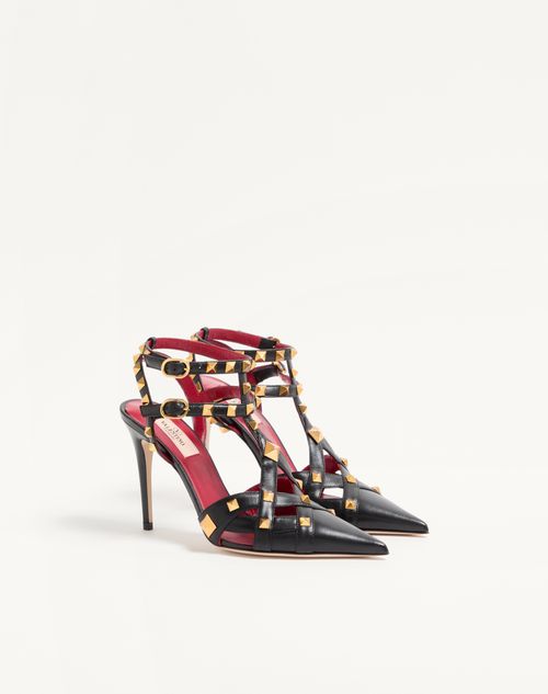 Valentino Garavani - Zapatos De Salón Studdy De Cabritilla Con Tacón De 100 mm - Negro - Mujer - Salones