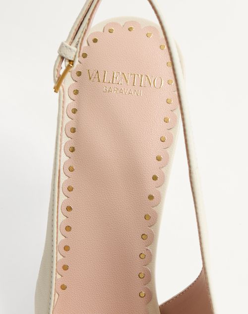Valentino Garavani - Bepointy Slingback Pump In Patent Leather And Kidskin 80mm - Ivory/black - Woman - Pumps