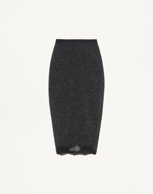 Valentino - Lurex Knit Skirt - Black/silver - Woman - Skirts